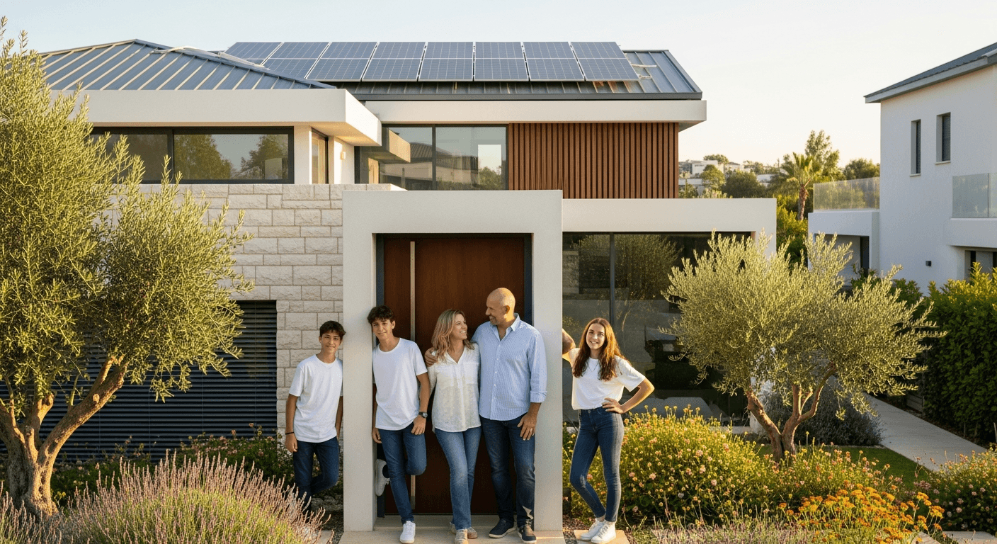 משפחה ישראלית עם בית סולארי