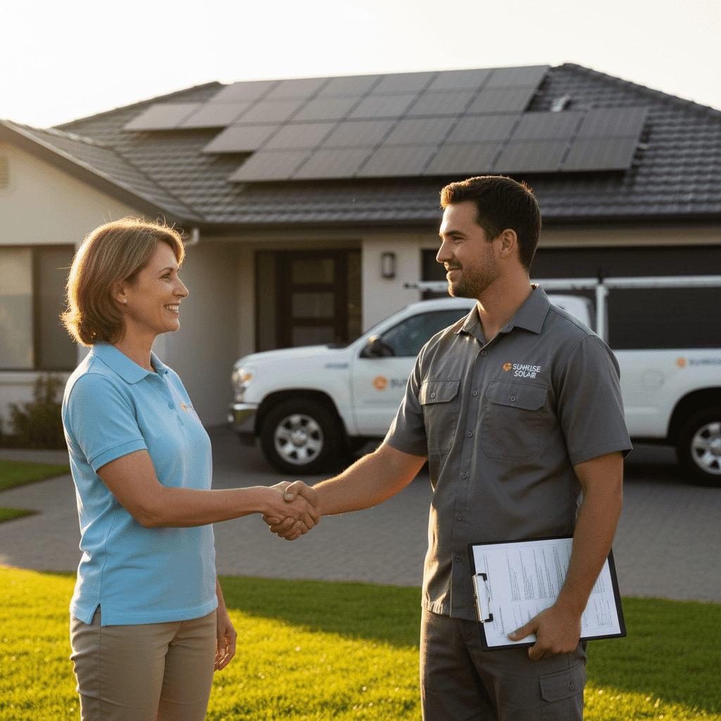 טכנאי סולארי מתקין פאנלים על גג בית פרטי בישראל