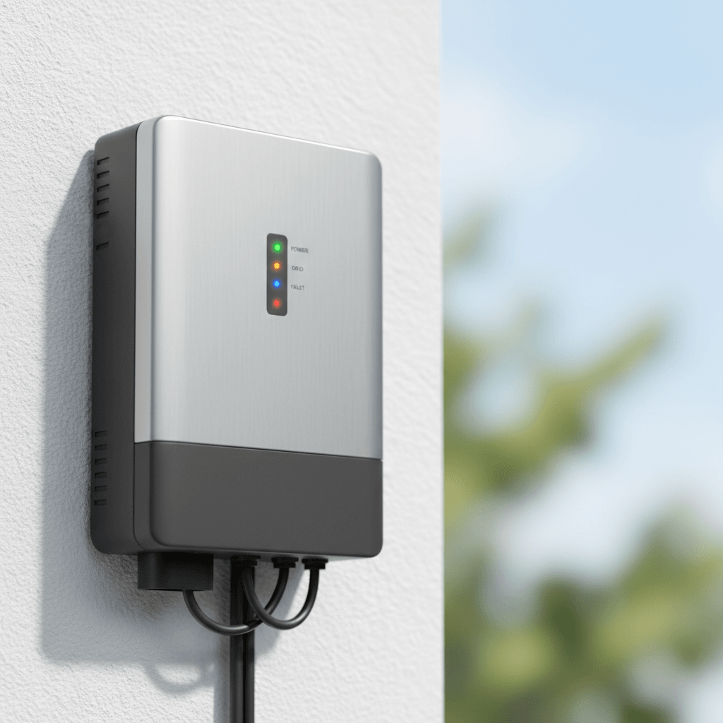 ממיר סולארי מותקן על קיר בית בישראל